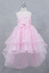 Girls Illusion Princess Top 3D Flower High Low Skirt Flower Girl Dress 2-12